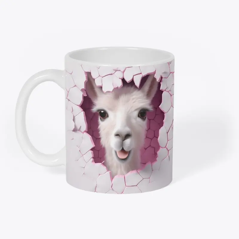 Valentine Llama 3D Mug Wrap